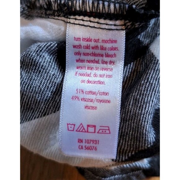 Justice Girl’s Gray Plaid Button Up Long Sleeve Western Style Short Kids Sz 10 - Picture 9 of 9